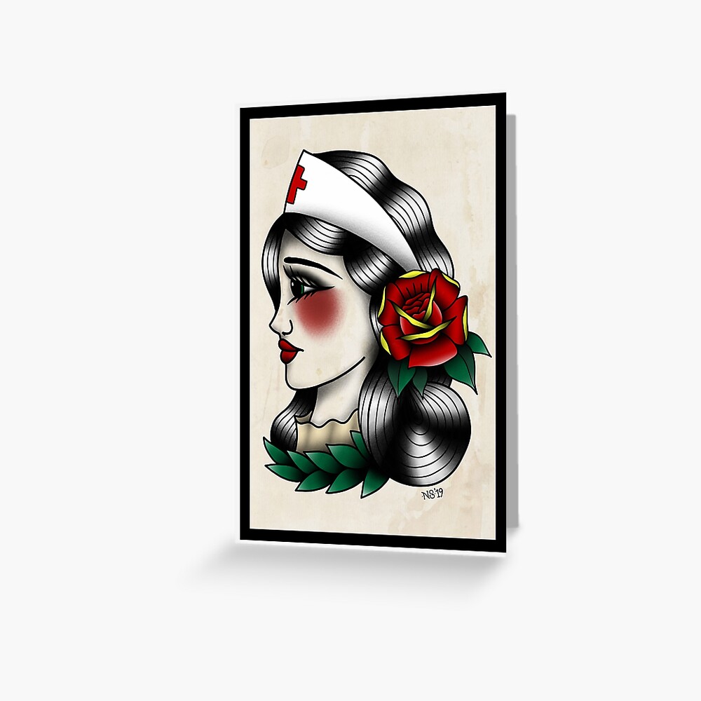 Nurse Traditional Tattoo Girl Nurse Traditional Tattoo Girl