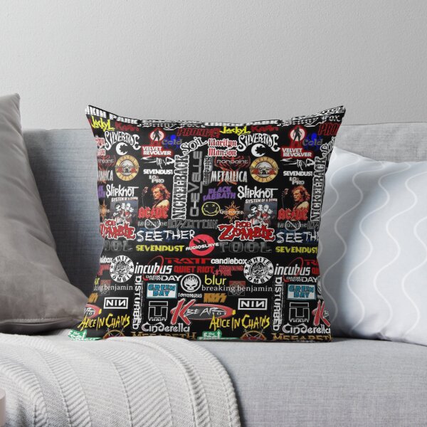 Rock n Roll Bands Throw Pillow
