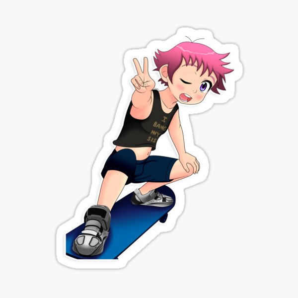 Shiro Pinker skating Sticker