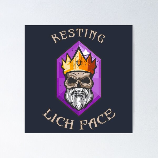Vista previa del artículo con la obra «Resto de Lich Face para juegos de rol Nerdy», diseñado y vendido por KennefRiggles.