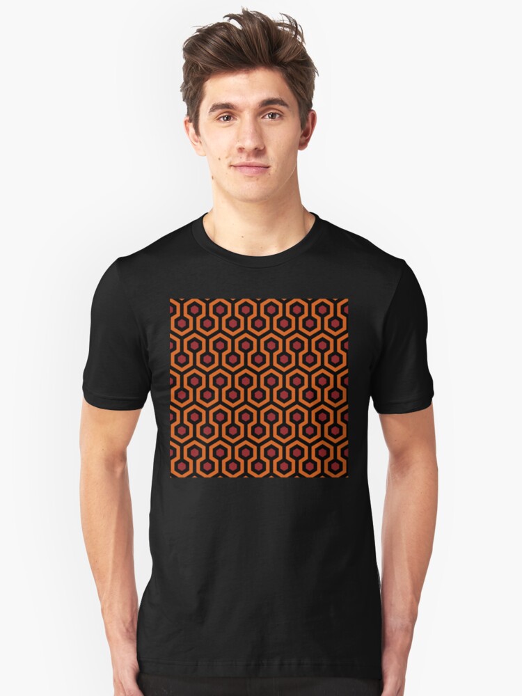 Alternate view of Overlook Hotel Carpet from The Shining: Orange/Red Slim Fit T-Shirt
