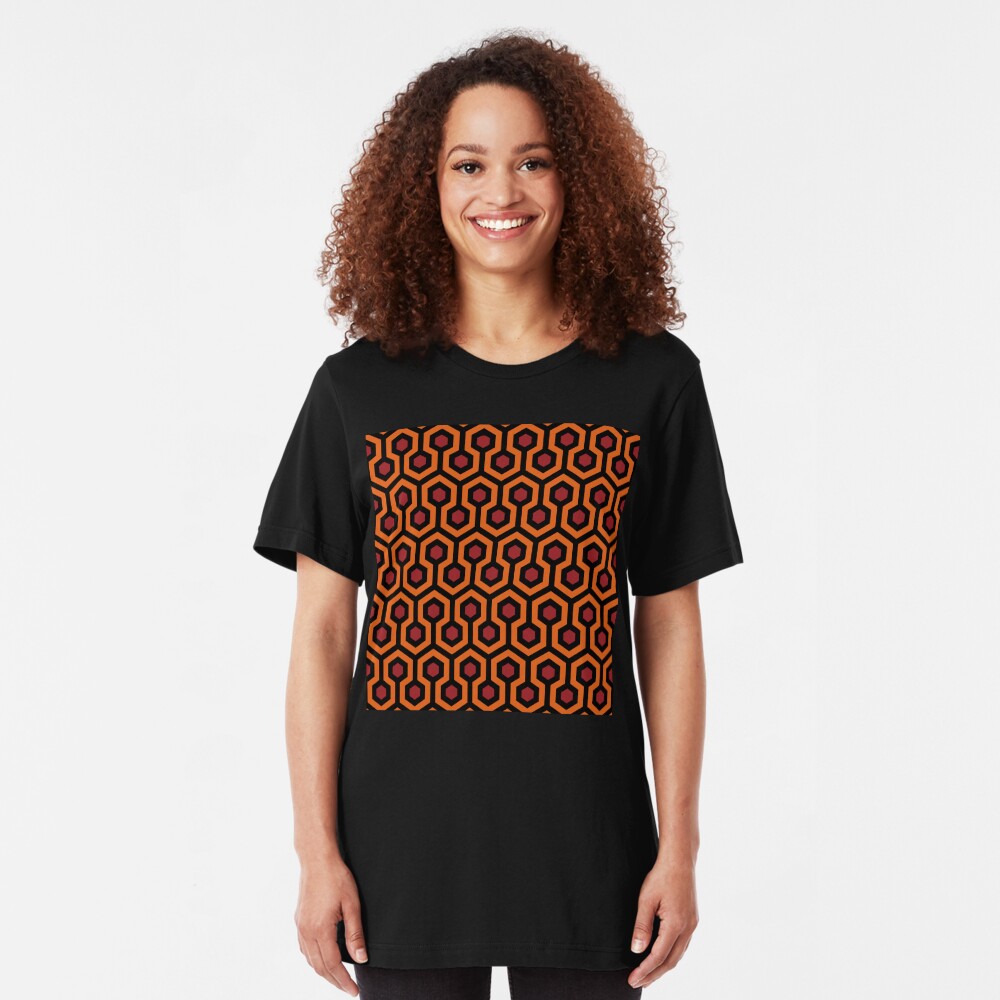 Overlook Hotel Carpet from The Shining: Orange/Red Slim Fit T-Shirt