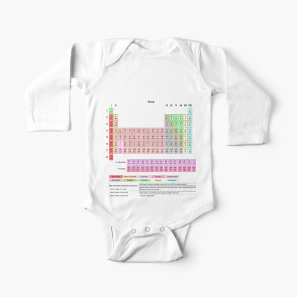 #Periodic #Table of #Elements #PeriodicTableofElements Long Sleeve Baby One-Piece
