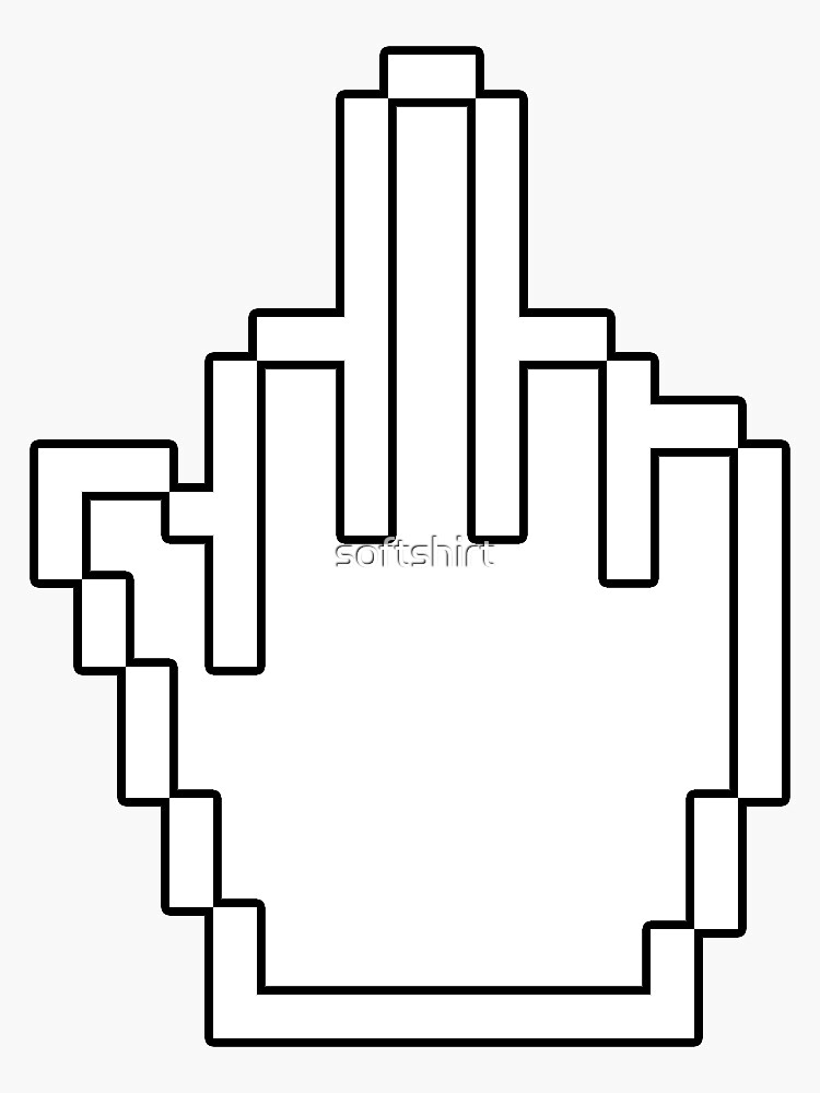 "Pixel Middle Finger" Sticker for Sale by softshirt | Redbubble
