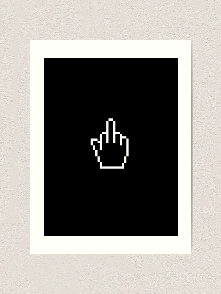 Pixel Middle Finger Art Print By Softshirt Redbubble