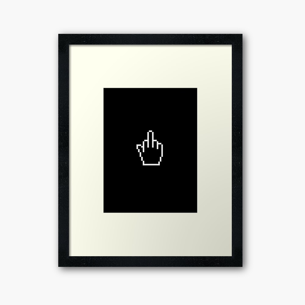 Pixel Middle Finger Framed Art Print By Softshirt Redbubble