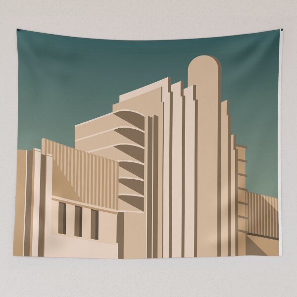 Item preview, A Sleeper`s Dream Super Metropolis Skyscraper Art Deco Geometric Retro Vintage designed and sold by 108dragons.