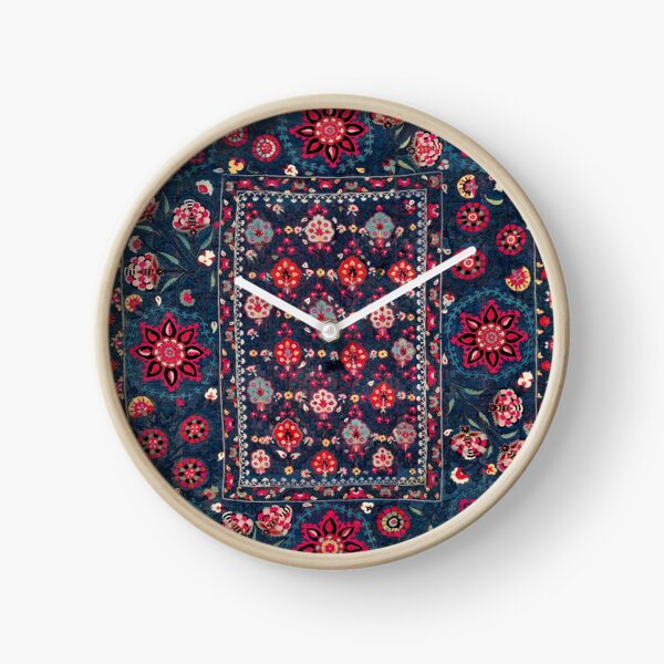 Lakai Suzani Shakhrisyabz Uzbek Embroidery Print Clock