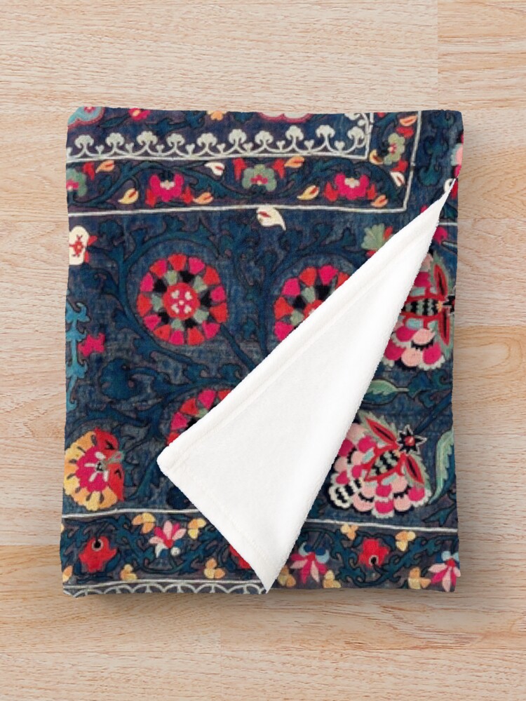Alternate view of Lakai Suzani Shakhrisyabz Uzbek Embroidery Print Throw Blanket