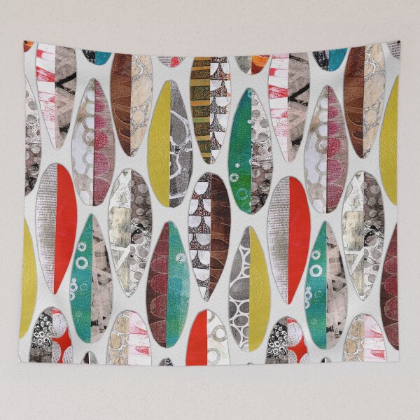Item preview, Colourful organic surf board collage - standing designed and sold by Aribombari.