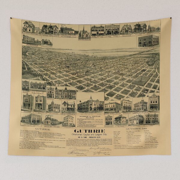 Item preview, Historic Guthrie Oklahoma Map designed and sold by SaltLickDesigns.