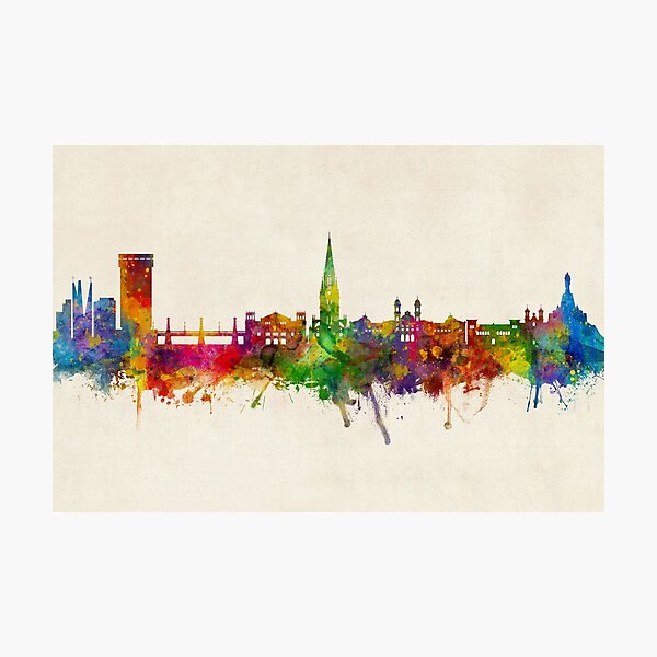 Vista previa del artículo con la obra «San Sebastian Spain Skyline», diseñado y vendido por ArtPrints.