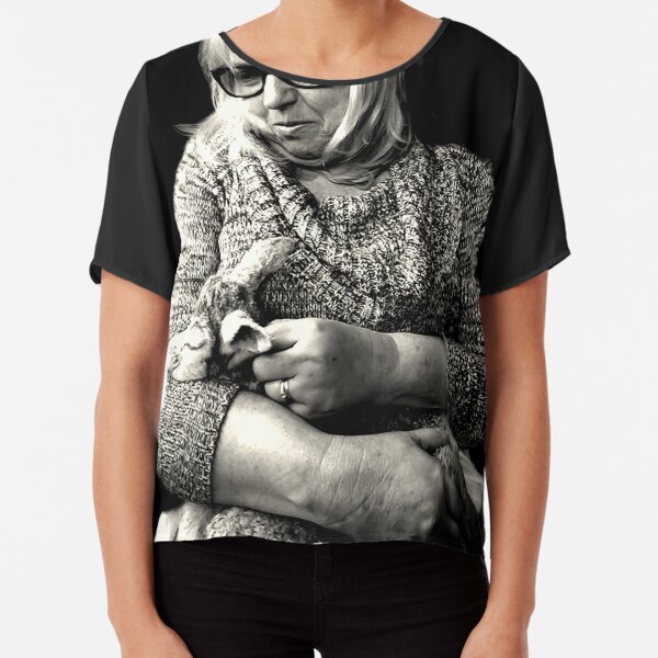 Woman with Lamb Chiffon Top