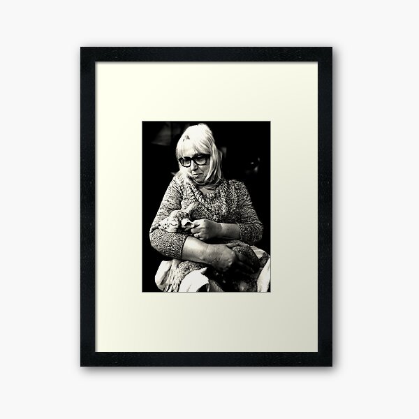 Woman with Lamb Framed Art Print