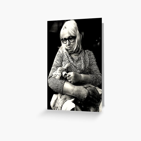 Woman with Lamb Greeting Card