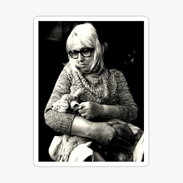 Woman with Lamb Sticker
