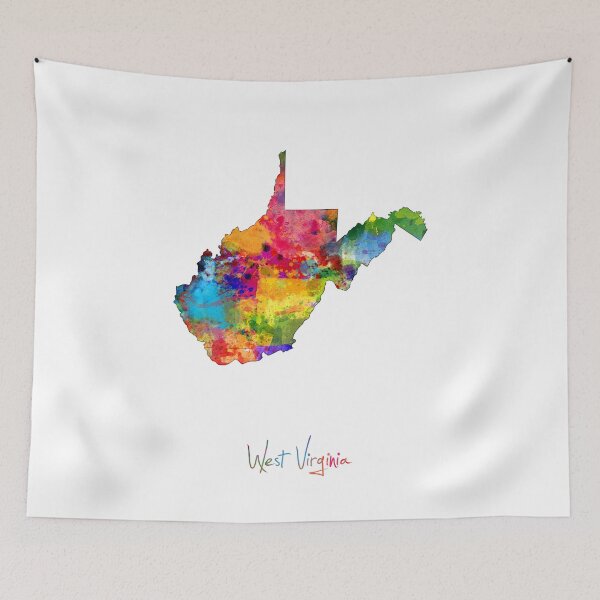 Aperçu de l'œuvre West Virginia Map créée et vendue par ArtPrints.