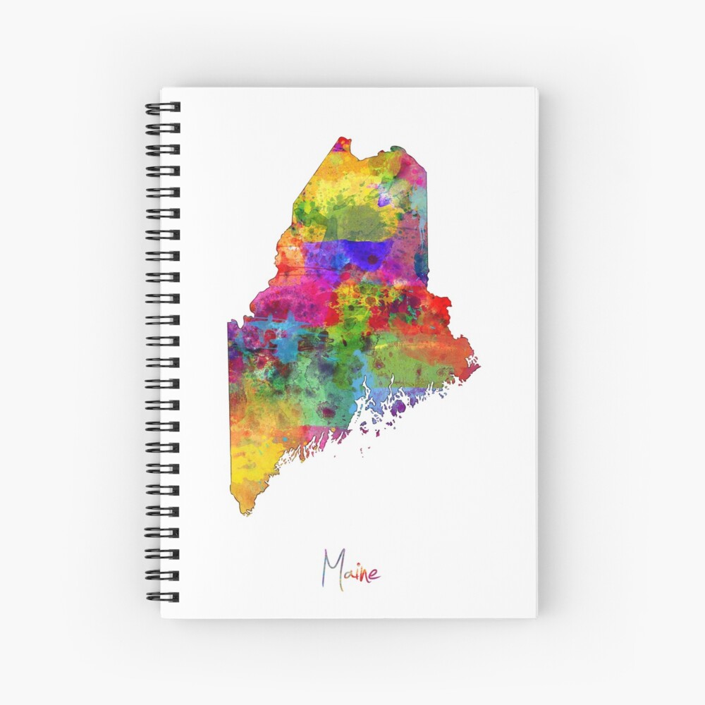Maine Map Spiral Notebook