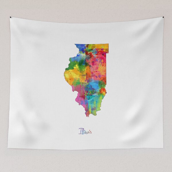 Item preview, Illinois Map designed and sold by ArtPrints.