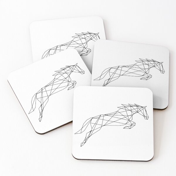 Item preview, Geometric black jumping horse designed and sold by DutchVulture.