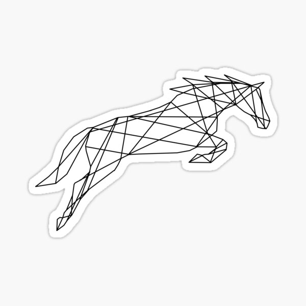 Item preview, Geometric black jumping horse designed and sold by DutchVulture.