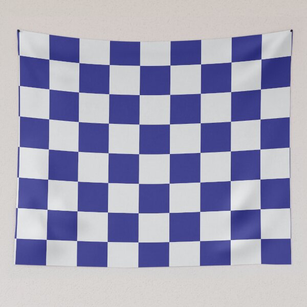 Item preview, Evrton Blue and White Checkered Fan Flag designed and sold by Sporting Colour.