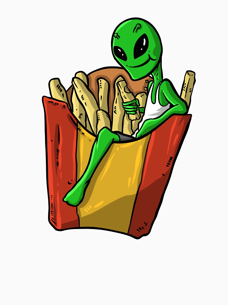 Kopie von Alien Pommes Fast Food T-Shirt