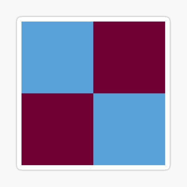 Aston Villa Claret And Blue Checkered Fan Flag Sticker By Culture