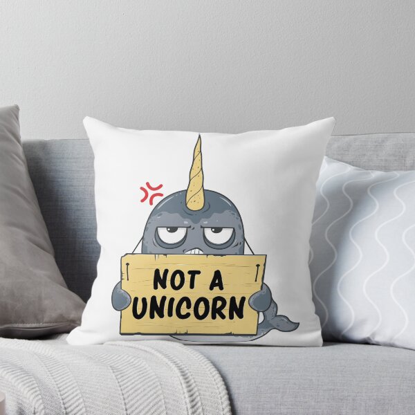 Item preview, Angry Narwhal Holding A Not A Unicorn Sign  designed and sold by cartoonice.