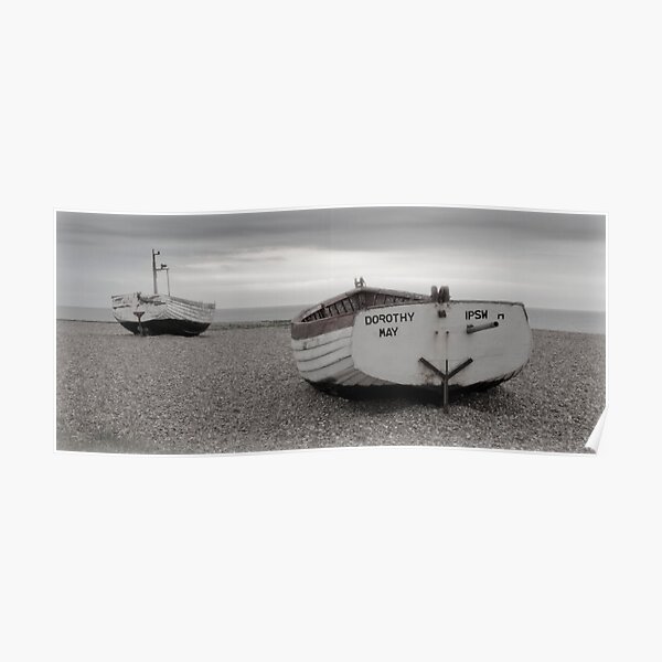 Two Boats on a Suffolk Beach, Aldeburgh Poster