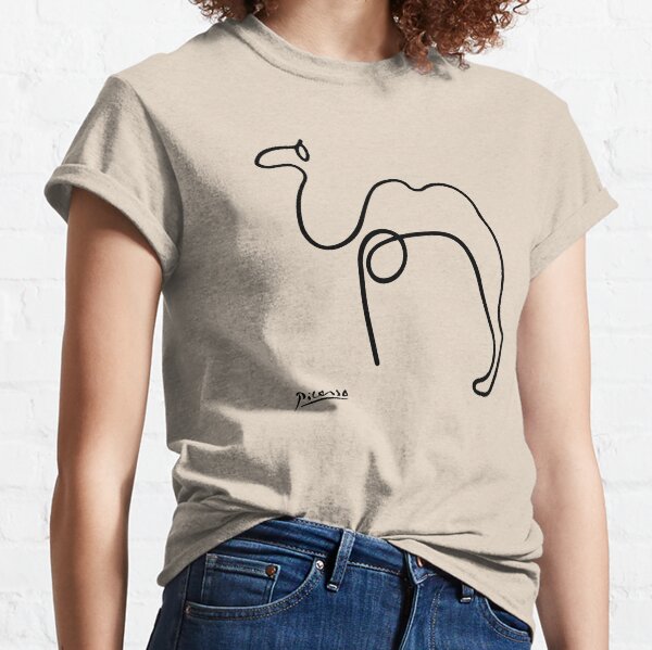 Pablo Picasso Camel Artwork T Shirt, Reproduction Sketch Classic T-Shirt