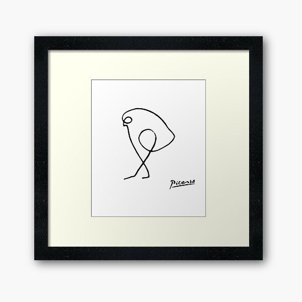 Pablo Picasso The Sparrow (Bird of Prey) T Shirt, Artwork Sketch Reproduction, tshirt, tee, jersey, poster, artwork Framed Art Print
