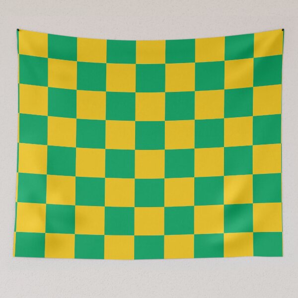 Item preview, Norwich City Green and Yellow Checkered Fan Flag designed and sold by Sporting Colour.