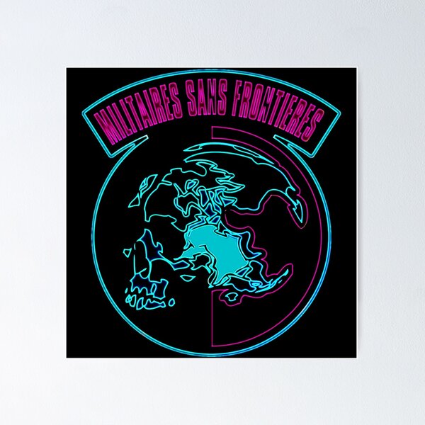 Item preview, -GAMING- Military Without Borders Neon Clan Logo designed and sold by ShimadaSan.