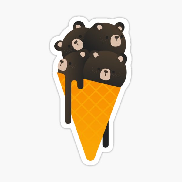 Chocolate Bears Ice Cream Sticker