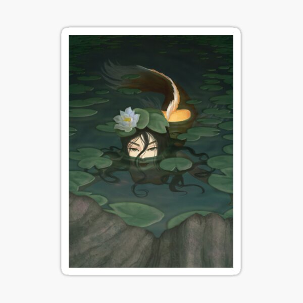 Koi Mermaid - Blooming Lotus Sticker