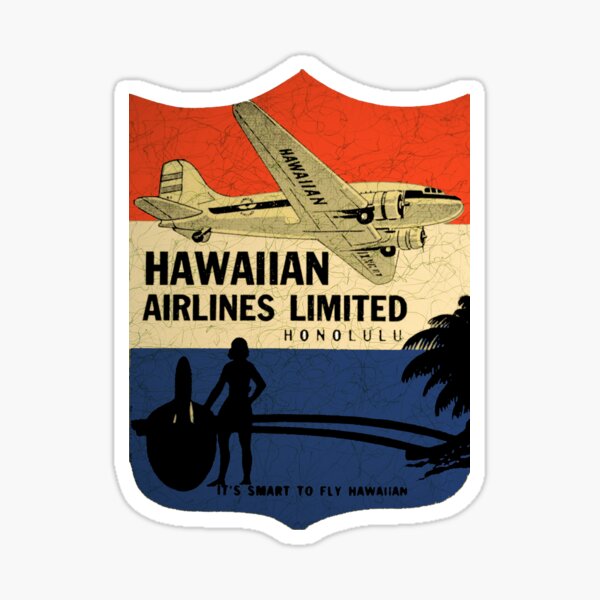 Hawaiian Airlines Vintage tag USA Sticker