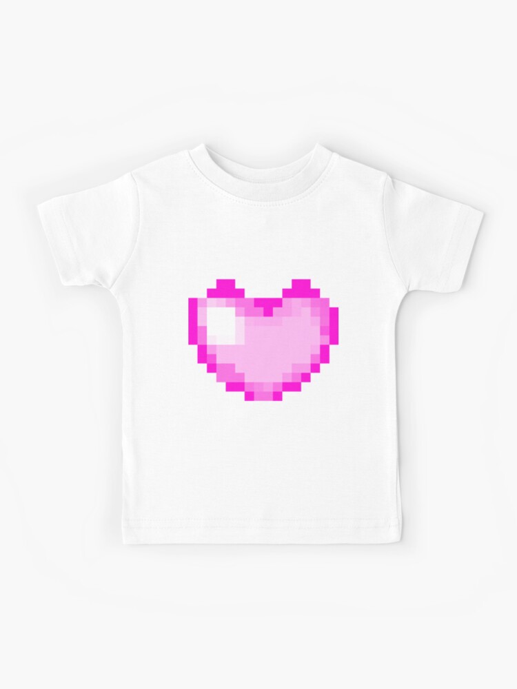 Pink Pixel heart like from old school video game\