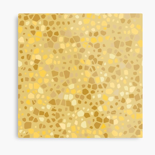 Gold terrazzo seamless pattern Metal Print