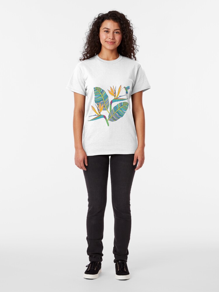 Alternate view of Bohemian Birds of Paradise on pink Classic T-Shirt