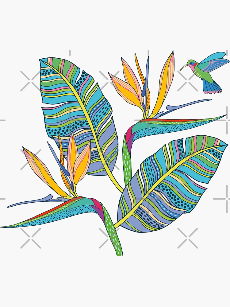 Bohemian Birds of Paradise on pink by nadyanadya