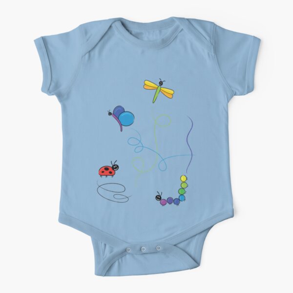 bug tracks Short Sleeve Baby One-Piece