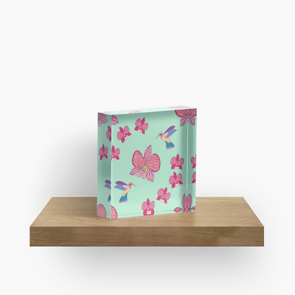 Bohemian Orchids (with stickers) Acrylic Block