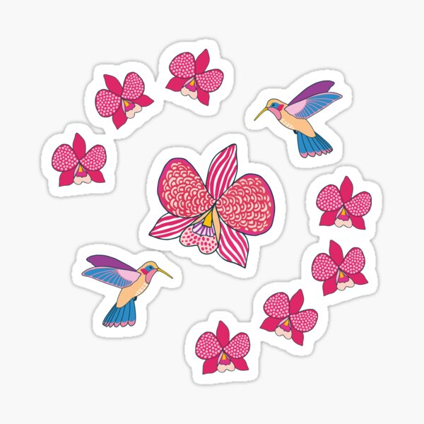 Bohemian Orchids (with stickers) Sticker