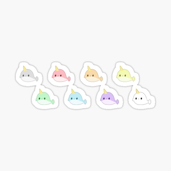 Rainbow Narwhal Sticker