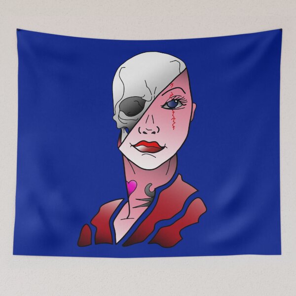 Item preview, Skull lady tattoo flash designed and sold by Artbychristian.