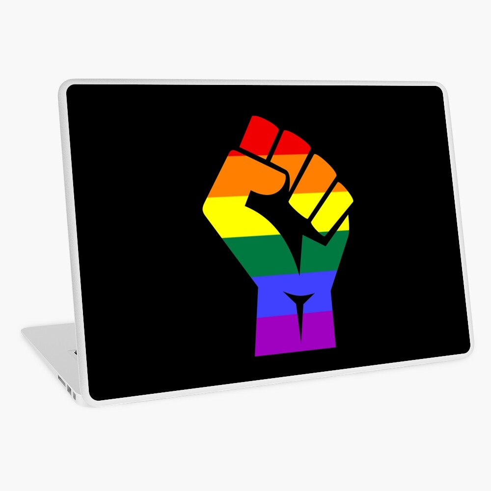 Raised Fist in Colors of the Rainbow for Pride Season