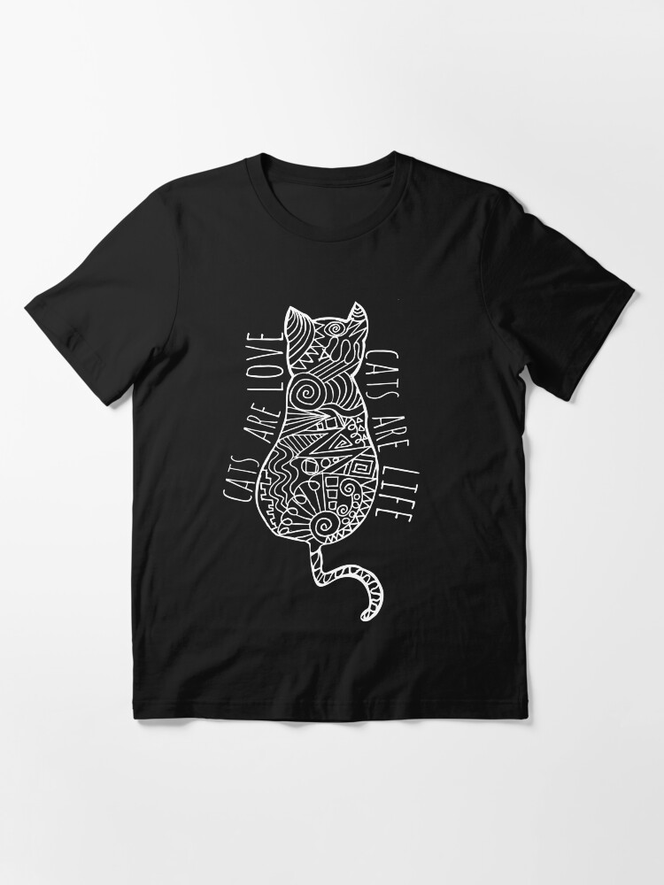 Alternate view of cats are love, cats are life (white) Essential T-Shirt