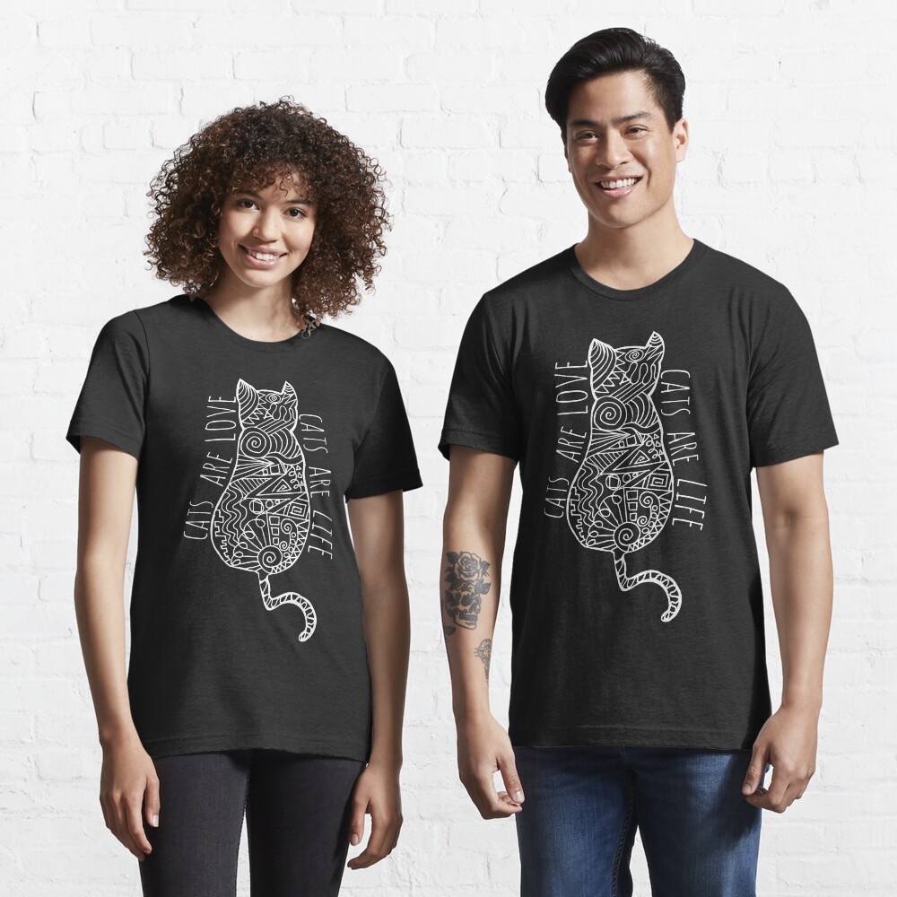 cats are love, cats are life (white) Essential T-Shirt
