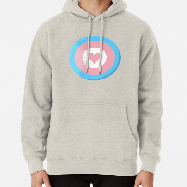 Pride Shield - Trans Flag Pullover Hoodie
